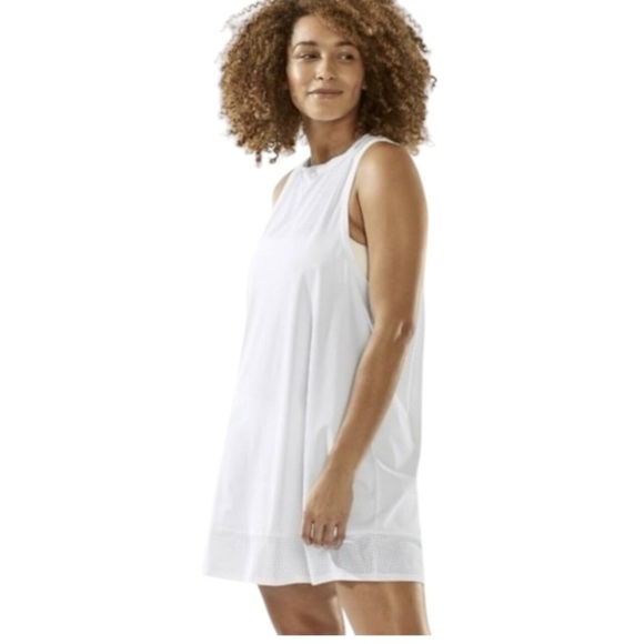 NWT ATHLETA Pacifica II Athletic Dress White Tank Style Perforated small Women’s - Picture 2 of 9